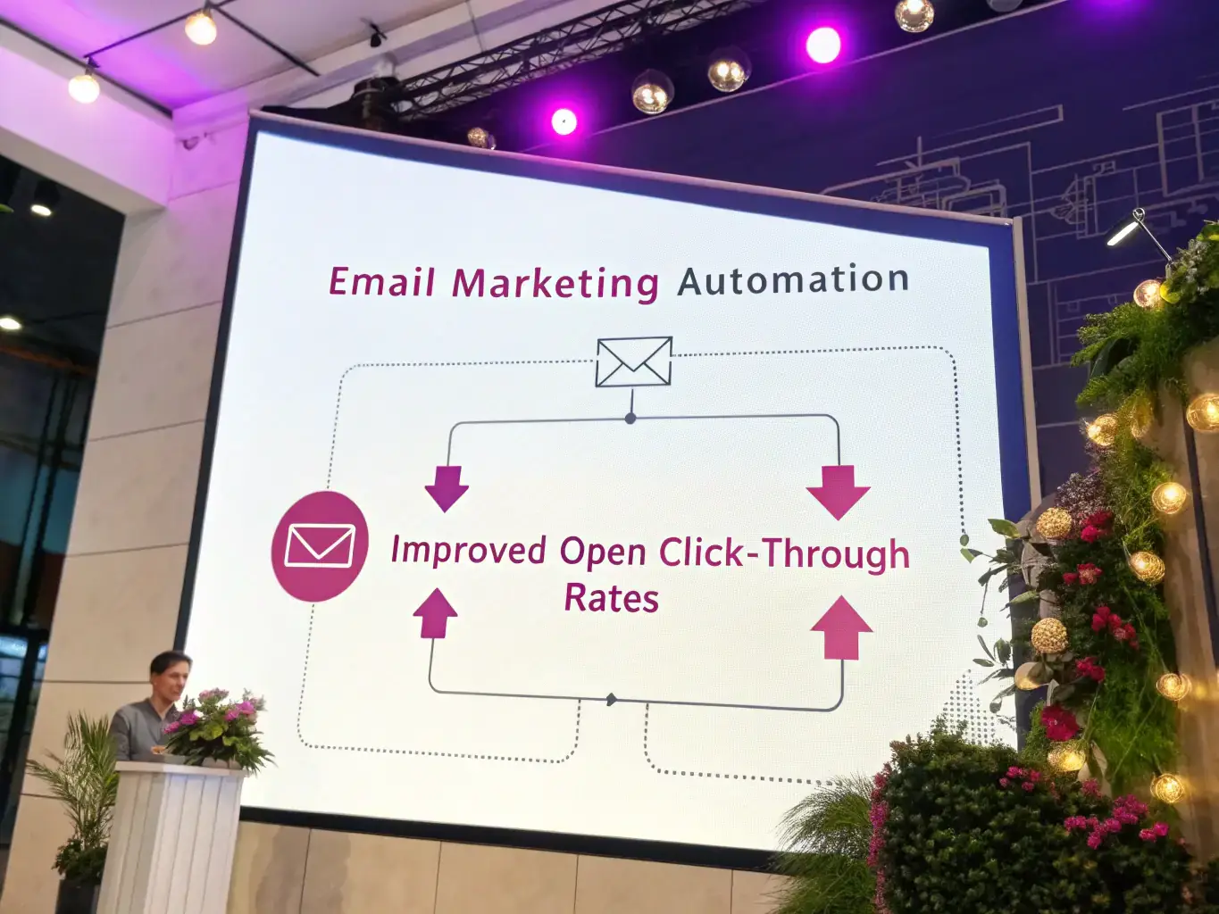 A visual representation of Flip the Script's automation features, such as automated email sequences and SMS marketing campaigns.